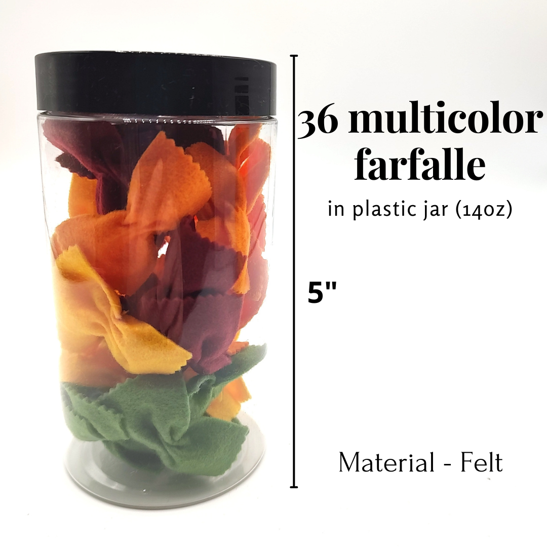 Pasta multi colored farfalle, bow tie play food